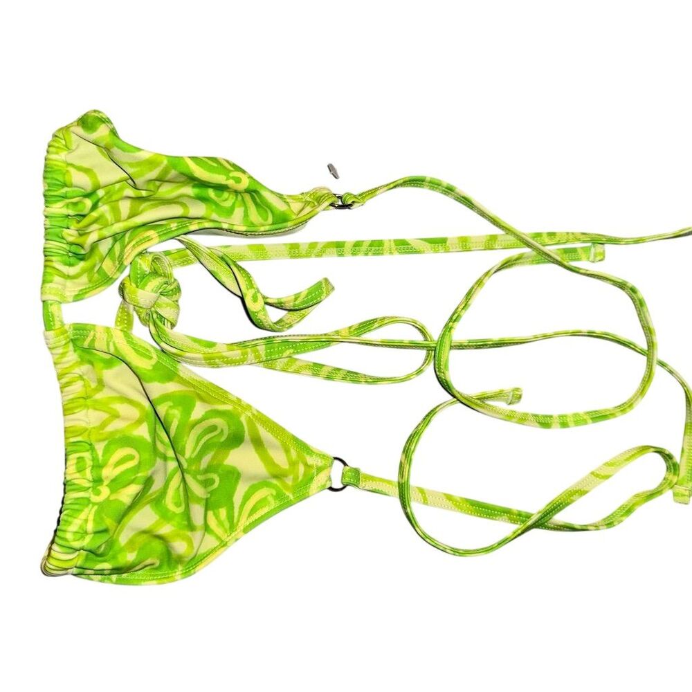 Blackbough Neon‎ Green Strappy Bikini Top Women's Size M Beach Summer
